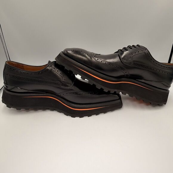 Divinch 6CM Heel Chunky Platform Brogues Black Calfskin Wingtip Derby 2886B Sz 8 main image 4